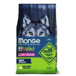Monge Dog BWild LOW GRAIN низкозерновой корм из мяса дикого кабана для взрослых собак всех пород