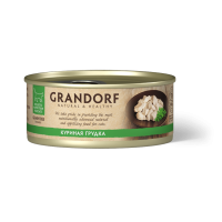 GRANDORF Консервы для кошек с куриной грудкой в бульоне, 70 г