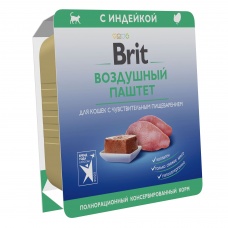 Brit Premium Воздушный паштет для кошек с чувствительным пищеварением, индейка, 100 г