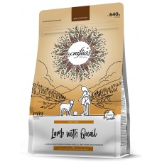 CRAFTIA NATURA сухой корм для щенков средних и крупных пород, ягненок, перепелка 640 г