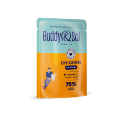 Buddy Sol пауч для врослых кошек, кусочки в соусе с курицей