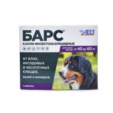 Барс капли против блох и клещей для собак 40-60 кг упаковка, 1 пипетка