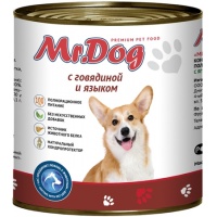 Mr.Dog консервы для собак с Говядиной и языком