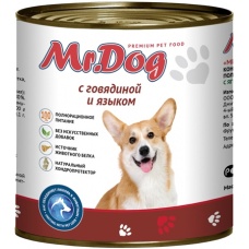 Mr.Dog консервы для собак с Говядиной и языком