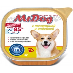 Mr.Dog консервы для собак с Телятиной и индейкой