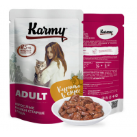 Karmy Adult влажный корм для кошек, Курица в соусе 80 г