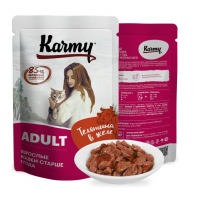 Karmy Adult влажный корм для кошек, Телятина в желе 80 г